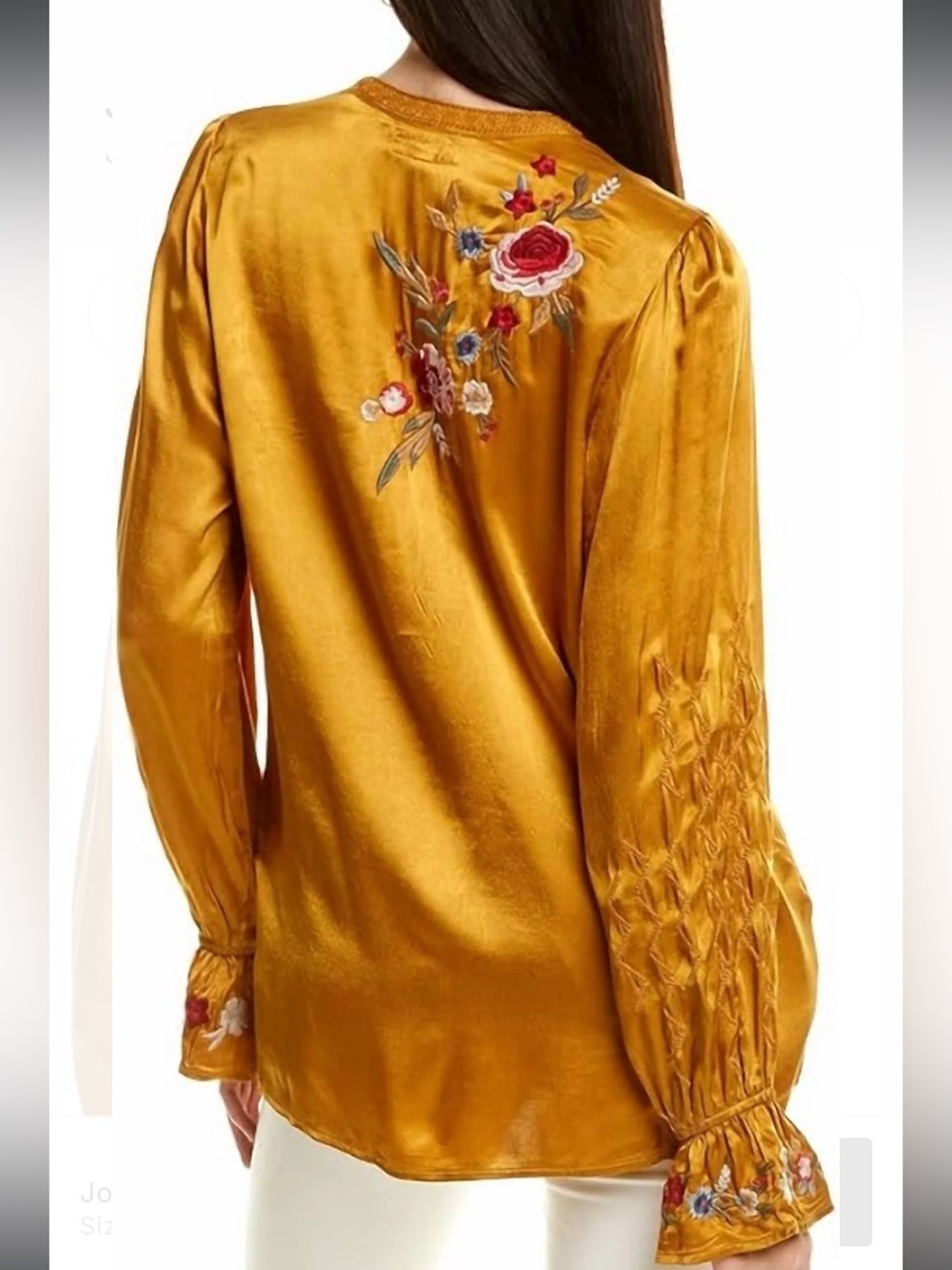 JOHNNY WAS Roma Victorian Prairie Blouse in Topaz Small EUC 171 - Picture 5 of 16